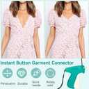 Stitch Gun for Clothes, Micro Tagging Gun for Clothing, Handheld Tag Gun Quick Stitch Sewing Gun, Quick Clothing Fixer Includes 2 Needles, 4.4mm 480 Pcs and 5.4mm 480 Pcs Black White Fasteners (Emerald Green)