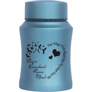 4.5 Inches High Small Urn for Human Ashes Stainless Steel Mini Cremation Urn Small Keepsake Urn Memorial Ashes Container-Blue