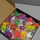 36 Pack Light Up Rings Glow in The Dark Party Supplies, Light up Party Favors, Goodie Bag Stuffers, Birthday Valentines Party Favors Classroom Prizes Cute Animal Treasure Box for Kids