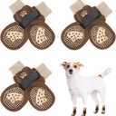SCENEREAL 6Pcs Anti Slip Dog Socks to Prevent Licking Paws for Hot/Cold Pavement, Dog Grippy Socks for Hardwood Floors, Dog Shoes for Boots & Paw Protectors for Puppy Small Medium Large Senior Dogs (XS(Pack of 4+2), Brown Bear)