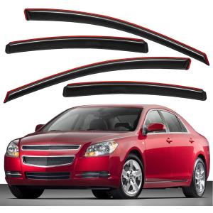 Lightronic Extra Durable Clip-on in-Channel Auto Vent Window Visors, Fits 2008-2012 Chevrolet Malibu, UV Protection Rain Guards, Original Wind Deflectors, Smoke, 4-Pcs