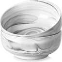 MALACASA Large Soup Bowls Set, 44 OZ (7") Salad Bowl Cereal Bowl Set of 2,Marble Grey Ceramic Bowls for Kitchen, Dishwasher & Microwave Safe, Series REGULAR