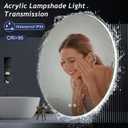 LED Round Bathroom Mirror, 36 Inch Backlit Wall Mounted Bathroom Mirror with Lights, Frameless Vanity Mirror with 3 Color Lights, CRI 95+, Anti-Fog, Shatter-Proof