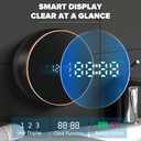 Automatic Soap Dispenser Liquid Bathroom: Wall Mount Rechargeable Touchless Adjustable Auto Smart Electric Plastic Black Soap Dispenser with Clock - Kitchen - Hand Dish Lotion Couple Kids, Liquid Black