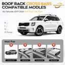 Powerty 300LBS Roof Rack Cross Bars for 2019-2026 Kia Telluride EX,S,SX,SX-Prestige with Flush Side Rails(Not for LX,X-Line,X-Pro), Lockable Aluminum Roof Rails Crossbars for Telluride Accessories