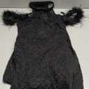 VFSHOW Womens Formal Prom Beaded Halter Neck Keyhole Maxi Dress Feather Cold Shoulder Ruffle High Slit Evening Gown S