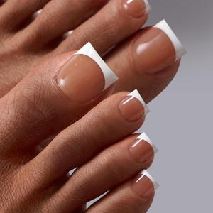 BTArtbox Press On Toenails  LampCurable Sharp Square Toe Nail Press Ons with Glue for Women, SemiTransparent French Tip Fake Toe Nail Tips in 15 Sizes  30 Toenails Kit, Ma'am