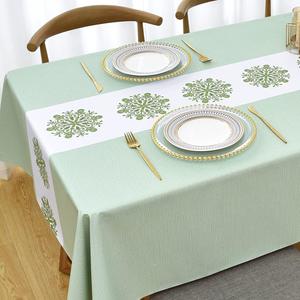 Zobesta Vinyl Table Cloth for Rectangle Tables Plastic Tablecloth PVC Tablecloth Table Cover Waterproof, Green Vinyl Tablecloths for Rectangle Tables(55 x 102 Inch, 8-10 Seats, Green)