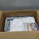 MoreFeel Collapsible Baby Bathtub for Newborn with Thermometer & 1 Hooded Towel & 1 Soft Floating Cushion,Portable Travel Bathtub with Drain Hole, Durable Foldable Baby Tubs for Infants to Toddler (Grey)