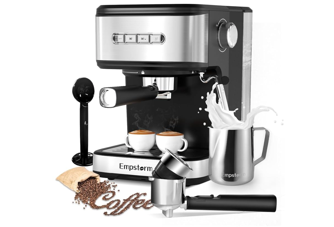 Espresso Machine 20 Bar, 2 in 1 Espresso Maker with Milk Frother Steam Wand for Latte and Cappuccino, Powder and Capsule Portafilter, 50oz Removable Water Tank Coffee Machine for Home-Silver Espresso Machine 20 Bar, 2 in 1 Espresso Maker with Milk Frother Steam Wand for Latte and Cappuccino, Powder and Capsule Portafilter, 50oz Removable Water Tank Coffee Machine for Home-Silver