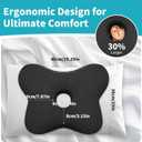 Pozico Ear Piercing Pillow with Hole Butterfly Side Sleeper Pillow for Ear Pain Relief, Surgery Recovery, Adjustable Firmness, Stable Support for Bed, Sofa & Recliner, Washable Cover, Black