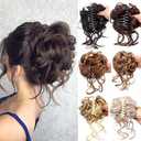 Synthetic Claw Chignon Curly Hair Bands Bun Hairpiece For Women Scrunchy Natural Clip-On Hair Fake False Hair (1Pcs8)