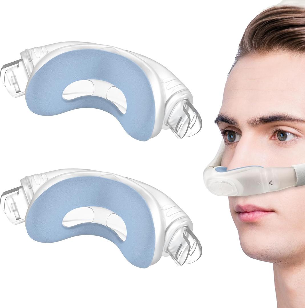 2 Pack Replacement Nasal Cushions for AirFit N30i & AirTouch N30i, Soft Silicone Cushions for a Comfortable Fit and Enhanced Seal, Improved Fabric CPAP Nose Pillow - Blue (Wide)
