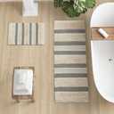 INK+IVY Bath Rug Hand-Woven Texture Shaggy Striped Soft & Water Absorbent, Boho Bathroom Dcor Bath-Mats, Non-Slip Absorbent Quick Dry Mats for Tub, Shower Room, Asher, 22x58, Black 1 Piece