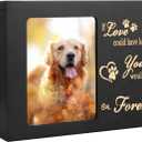 Pet Memorial Urns for Dog or Cat Ashes, Large Wooden Funeral Cremation Urns with Photo Frame, Memorial Keepsake Memory Box with Black Flannel as Lining, Loss Pet Memorial Remembrance Gift (Large - Capacity 90 Cubic Inches)