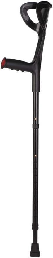 Lightweight Foldable Forearm Crutch, Aluminum Walking Stick,Height Adjustable, Ergonomic Handle with Comfortable Grip 2ZG-02BM (Black)