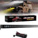 4WDKING 32 Inch Dual-Color Slim LED Light Bar,180W Spot Flood Combo Beam with Wiring Harness Kit, Screwless Design, IP68&IP69K Waterproof, Off Road Driving Lamp Fog Lights for Truck Pickup ATV UTV SUV