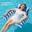 Jasonwell Inflatable Pool Floats Adult - Fabric Pool Floaties Chair Lake Beach Floating Lounger Chair Swimming Pool Noodles Water Hammock Float Mesh Party Floaty Toys Fun for Adults Heavy Duty