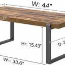 Modern Coffee Table, Industrial Wood and Metal Center Table, Cocktail Tea Table for Living Room Home Office, Rustic Brown, 44 Inch