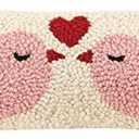 Peking Handicraft 30TG442C05OB Love Birds Blown Filled Hook Pillow, 12-inch Length, Wool and Cotton