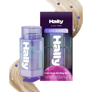 Hair Gem Pen for Girls – 240 Stick-On Hair Gems & Stamper Tool – Hair Jewels Kit for Kids, Festivals, School, Christmas, Parties, Weddings – Easy to Apply & Remove – Hair Accessories by Hally Hair