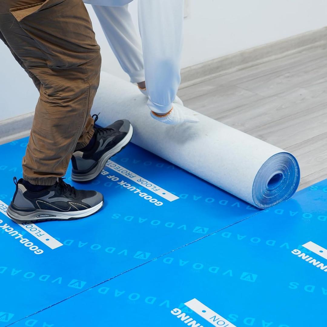 39" x 100'Heavy-Duty Temporary Floor Protection Roll Construction & Renovation for Tile Protectors for Hardwood tairs Carpet Pets Paint Proof Flooring Protection Film Covering Longtime