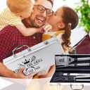 Bonsai Tree Dad Birthday Gifts from Daughter, Gifts for Dad, Best Dads Ever Gift for Fathers Day - Cool Grilling BBQ Present for Father from Son - Daddy Stainless Steel Metal Tool Heavy Duty Set 4