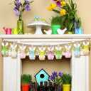 18 Pcs Easter Hanging Bunny Ornaments Felt Pastel Bunny Egg Tree Ornament Spring Egg Hanging Decor 3D Felt Rabbit Decoration Easter Gift for Tree Wall Doors Mantels Decor