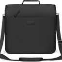 SUNEE Zipper Binder 3 Ring, 3 Inch O-Ring with Handle and Shoulder Strap, 600-Sheet Capacity, 5-Tab Expanding File Folder, Multi-Pockets for Middle School Organizer Binder with Zipper, Black