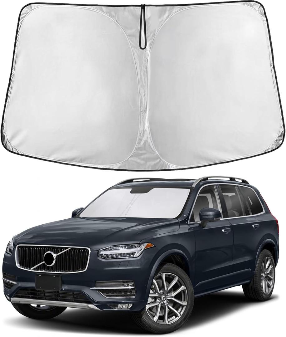 EcoNour Windshield Sunshade Compatible for Volvo XC90 2016-2024 2025 2026, Sun Visor for Front Windshield & Window Sun Shade Cover, UV Heat Blocker & Protector, Car Accessories