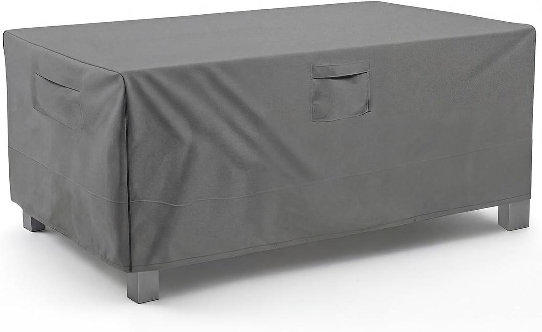 Vailge Rectangular/Oval Patio Table Cover, Heavy Duty Waterproof Outdoor Lawn Patio Furniture Covers, X-Large Grey