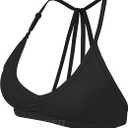 YEOREO Workout Sports Bras for Women Padded Strappy Open Back Gym Bra Light Impact Criss Cross Yoga Crop Top size S