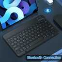 Bluetooth Keyboard for iPad, Rechargeable Slim Portable Wireless Keyboard for iPad Tablets, Compatible for All iOS/Windows/Android System Devices-Black