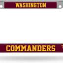 NFL Football Washington Commanders 12" x 6" Chrome Frame - Car/Truck/SUV Automobile Accessory