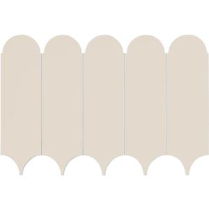 6-Sheet Light Khaki Feather Peel and Stick Backsplash Tile, Faux Ceramic Matte Self Adhesive Tile Stick on Wall Tiles for Kitchen and Bathroom (12"x 8.5")