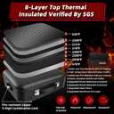 Fireproof Document Box Hard Case With Lock, Multi-Layer Fire Proof Water Resistant Safe Box File Organizer Bag With Small Money Bag for Important Documents Passport Certificates Laptop (Black)