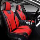 Doogo Front Seat Covers, Leather Seat Covers for Cars,Waterproof Car Seat Protector 2PCS, Auto Driver Seat Cover Accessories Fit for Most SUV Trucks(Black&Red,Front Pair)