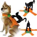 Dog Saddle Halloween Costume Funny Cat Riding Costume Pet Clothes Riding Horse Modeling Dress Up Cat Knight Cosplay Costume for Small Medium Dogs (Large)