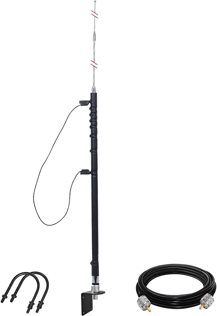 Multi Band Half Wave HF Antenna on 10m 12m 15m 17m 20m 30m 40m 80m for Ham Two Way Radio, Amateur Mobile Radio, 3.5-50MHz, Low SWR, with 10meters Cable, UHF Connector