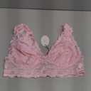 Avidlove Bralettes for Women Lace Bra Longline Bralette Deep V Triangle Sexy Everyday Lingerie Bras Non Padded (Pink) XL
