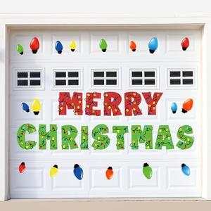 Christmas Bulb Light Window Clings - Winter Car Refrigerator Decorations Stickers for Holiday Xmas Home Kitchen Living Room - Door Window Seasons Decals Pack of 2