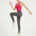 Womens Ribbed Workout Crop Tank with Built-in Bra Racerback Lightweight Yoga Top (Black, S)