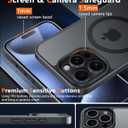 FNTCASE for iPhone 15 Pro Case: [Compatible with Magsafe] Translucent Matte Magnetic Phone Cover - Military Grade Drop Protection Shockproof Protective Cases - Black