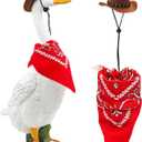 Porch Goose Statue for Outside: 20'' Funny Goose Yard Decorations with Cowboy Hat & Bandana DIY Dress Up Garden Decor for Front Porch Lawn Patio Unique Gift for Women