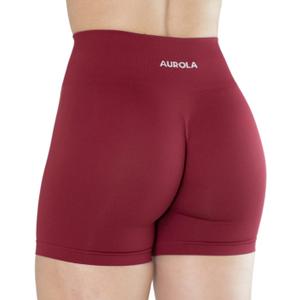 AUROLA Dream Collection Women Workout Shorts High Waist Gym Shorts, Scrunch Butt Seamless Athletic Shorts (Large, Tibetan Red)