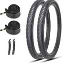MOHEGIA 24/26 Inch Cruiser Bike Tires Set: 24x2.125/26x2.125 Inch Classic Folding Bicycle Tires,and Pair Inner Tubes with Tire Levers for Beach Cruiser City Bikes