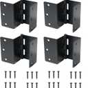 4-Pack Heavy Duty Expandable Door Hinges 3.5 inch Offset Hinges SPCC Black Matte Finish Thickned 1/4'' Radius Corner with 24 Screws, for Doors Interior Swing Out Hinge with Holes Handicap Door Hinge