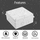 LeMotech Junction Box, Electrical Box IP65 Water Resistant Dustproof ABS Plastic Project Enclosure for Electronics White 5.9 x 5.9 x 2.8 inch