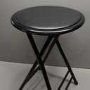 Lavish Home Folding Stool - Backless 24-Inch Stool with 225lb Capacity for Kitchen or Rec Room - Portable Indoor Counter Bar Stools (Black)