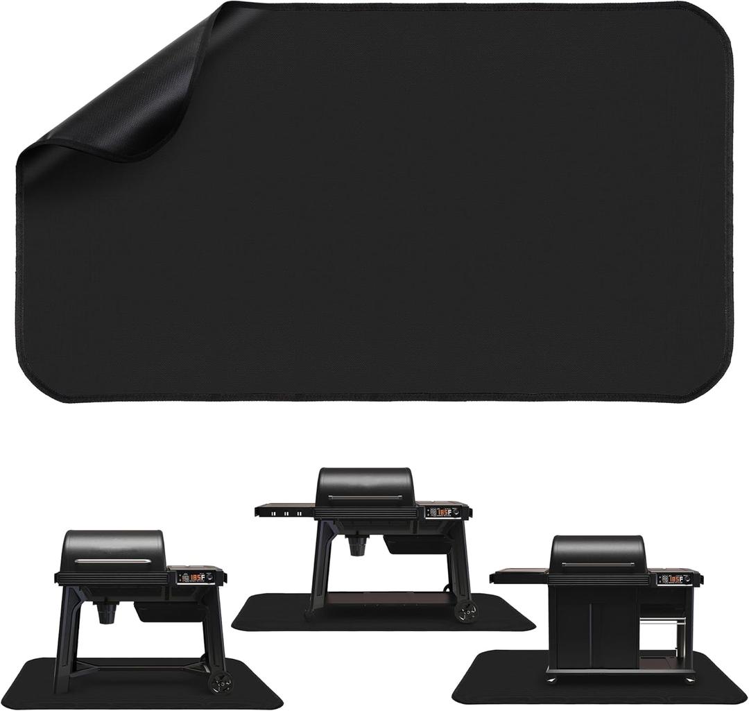 Grill Mats Compatible with Traeger Grills Woodridge Pro and Elite Grills, Double-Sided Flame-Resistant Smoke Grill Mat for Outdoor Cooking, Grill Accessories for Traeger Woodridge Grill